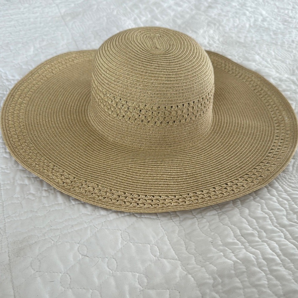 Tan Wide-Brimmed Straw Hat for Sun Protection